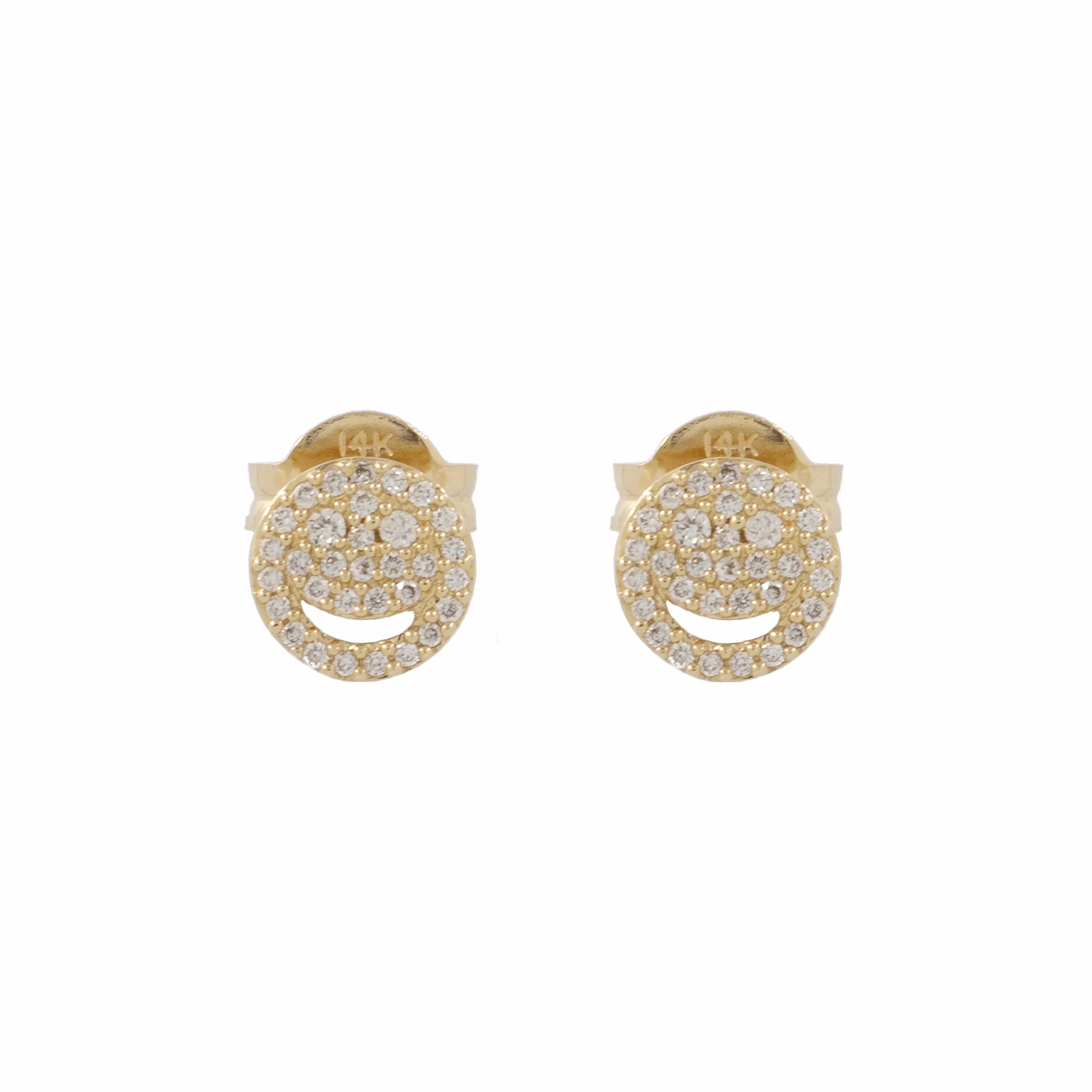 THE PAVÉ HAPPY FACE STUDS