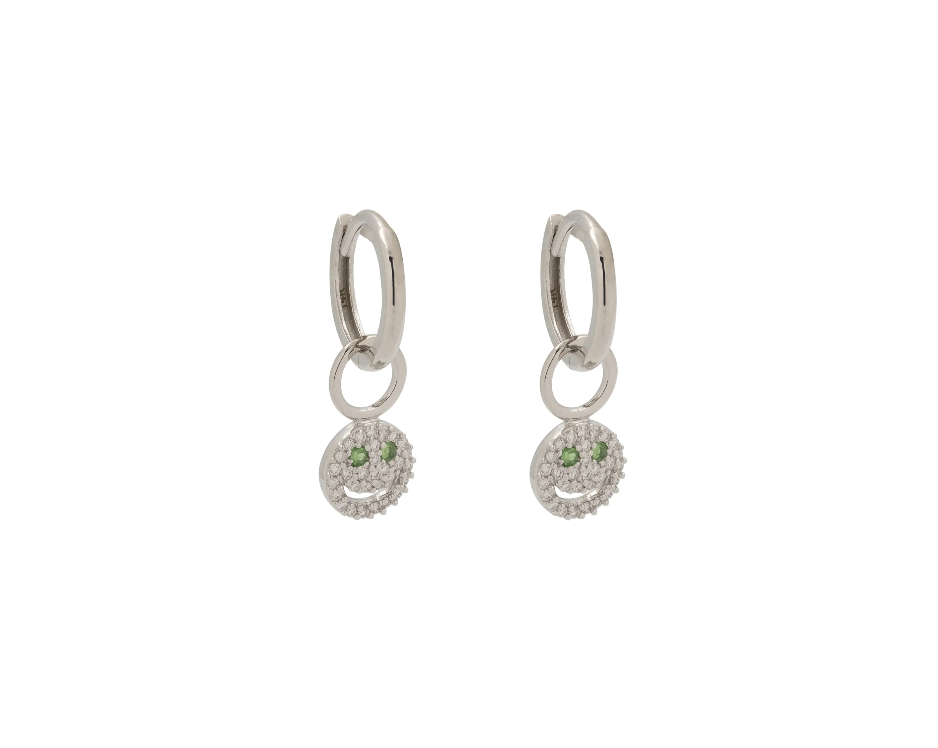 THE PAVÉ HAPPY FACE DROP EARRINGS - Image 6