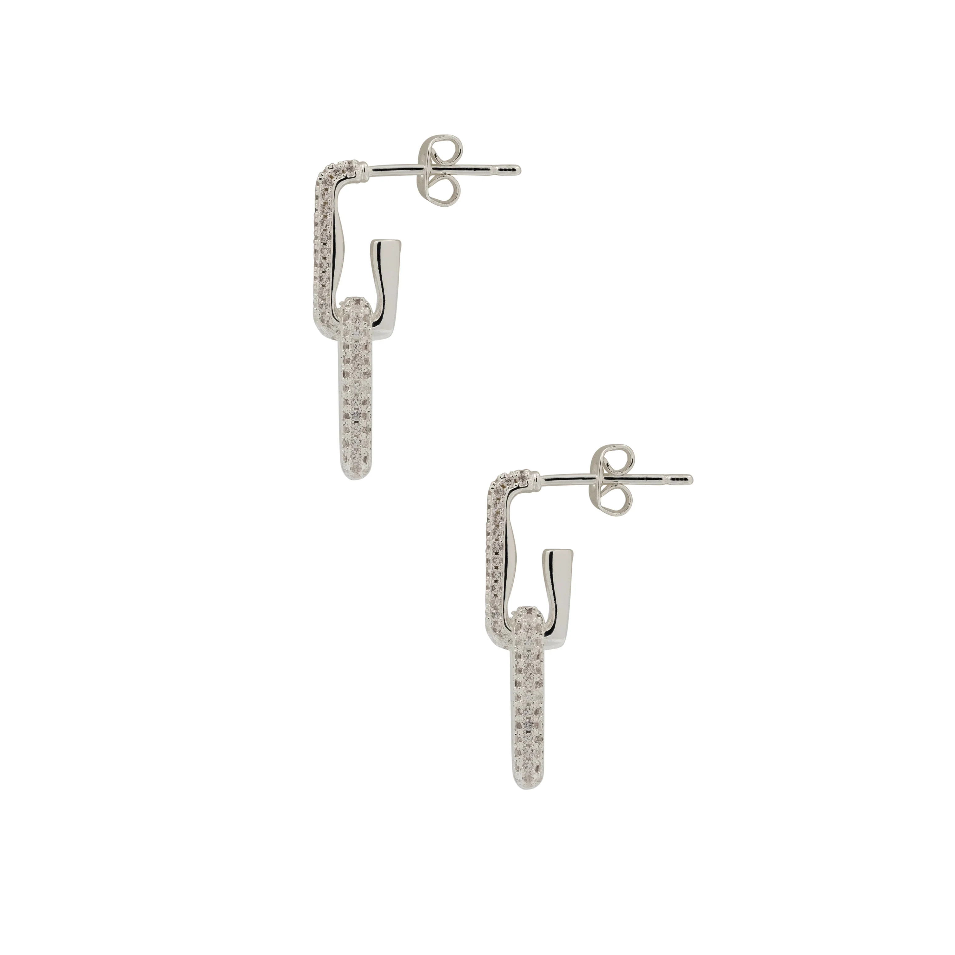 THE PAVÉ PAPERCLIP DROP EARRINGS - Image 5